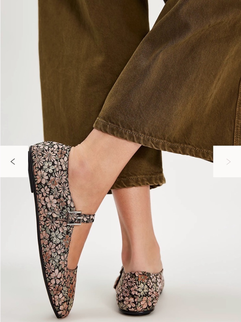 Free People Floral Mary Jane Flats in Pink Multi Color - Picture 2 of 7